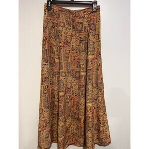 Vintage 90s Chaus Button Front 100% silk Skirt 10